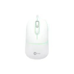 Lecoo MS110 RGB Sessiz Tuşlu Kablolu Beyaz Optik Mouse - 1