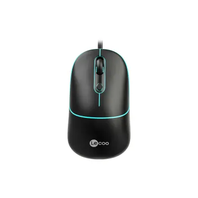Lecoo MS110 RGB Sessiz Tuşlu Kablolu Siyah Optik Mouse - 1