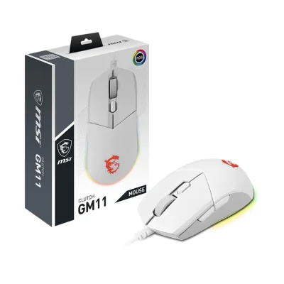MSI Clutch GM11 White RGB Kablolu Gaming Mouse - 1