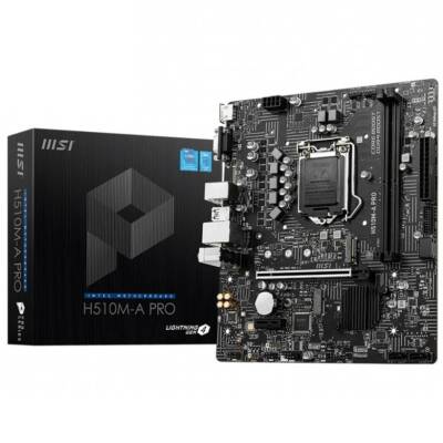 Msi H510M-A PRO Sata,M2 Ddr4 3200MHz Usb 3.2 Vga Hdmi Ses G.Lan 1200 Anakart - 1