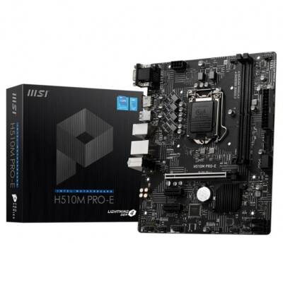 Msi H510M PRO-E Sata Ddr4 3200MHz Usb 3.2 Vga Hdmi Ses G.Lan 1200P Anakart - 1