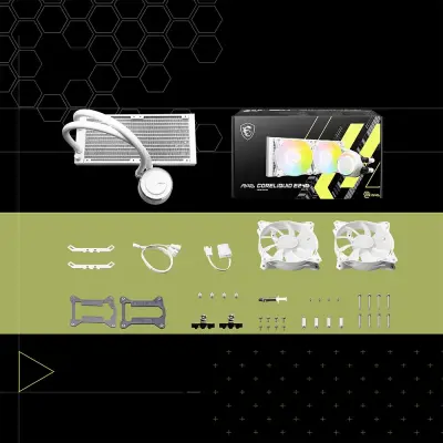 MSI MAG CoreLiquid E240 White ARGB Beyaz Intel-AMD Uyumlu Sıvı Soğutucu - 3