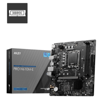 MSI PRO H610M-E DDR5 M.2 Sata Ddr5 5600MHz Usb 3.2 Vga Hdmi Ses G.Lan 1700P mATX Anakart - 1