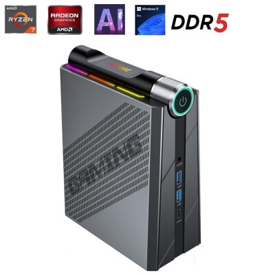 NiPoGi AM08 PRO Ryzen 7 8845HS PRO Al 16GB DDR5 512GB SSD WiFi6/BT 5.2 WIN11 Yapay Zekalı Mini PC - 1
