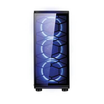 OmyVera 192-6 4x Blue Fan USB 2.0 250W 300W mATX Gaming Bilgisayar Kasası - 1