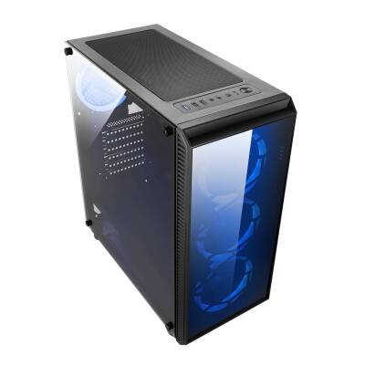 OmyVera 192-6 4x Blue Fan USB 2.0 250W 300W mATX Gaming Bilgisayar Kasası - 2