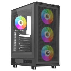 PowerBoost A601B 600W 80+ Bronze Tempered Glass USB 3.0 RGB Siyah ATX Mid Tower Kasa - Powerboost