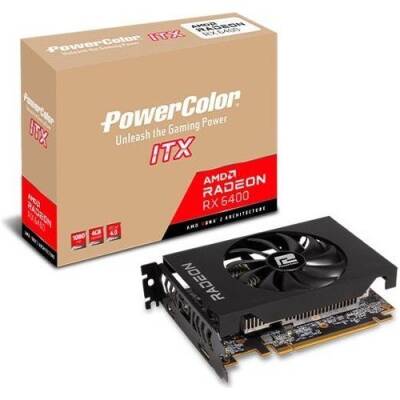 Powercolor ITX RX6400 Amd GDDR6 64Bit Dvi.Hdmi Çift Fan 4GB Ekran Kartı - 1