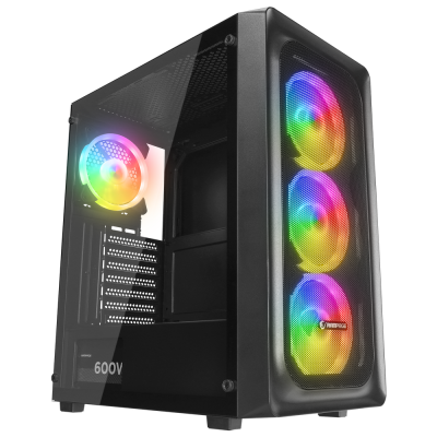 Rampage ARMOR V2 600W 80 Plus Bronze Temper Camlı 4*12cm RGB Fan Gaming Oyuncu Kasası - 1