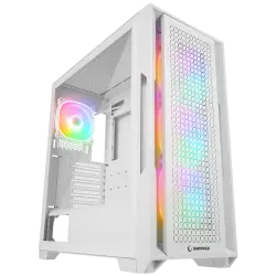 Rampage RADIANT V1 WHITE 2* USB3.0 Temperli 4*ARGB Fan+Hub E-ATX Exclusive Gaming Kasa - 1