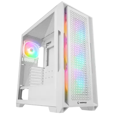 Rampage RADIANT V1 WHITE 2* USB3.0 Temperli 4*ARGB Fan+Hub E-ATX Exclusive Gaming Kasa - 1