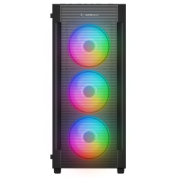 Rampage VIGILANT Mesh 650W 80+ BRONZE Siyah Temperli Cam 4x RGB Fan ATX Mid-T Gaming Kasa - Rampage (2)