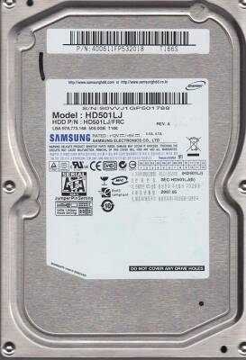 Samsung HD501LJ Sata3 7200Rpm 16MB 3.5 inç 500GB 7/24 Güvenlik HDD - 1