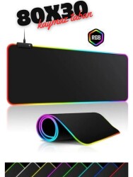 Sarftech Rgb Mouse Pad LED Işıklı Baskısız Siyah Renk Gaming Mouse Pad 70X30CM - 1