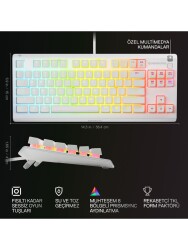 SteelSeries Apex 3 TKL Beyaz RGB Kablolu Oyuncu Klavyesi - STEELSERIES (2)