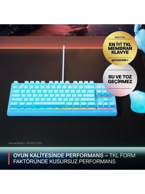SteelSeries Apex 3 TKL Mavi RGB Kablolu Oyuncu Klavyesi - 2