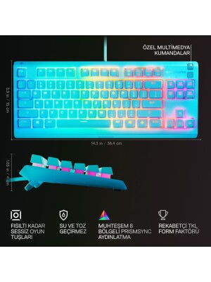 SteelSeries Apex 3 TKL Mavi RGB Kablolu Oyuncu Klavyesi - 3