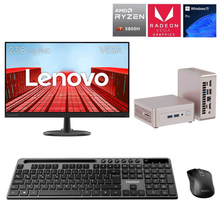 Turbox A5T Ryzen 7 5800H 32GB DDR4 512GB NVMe 23.8 inç FHD Lenovo