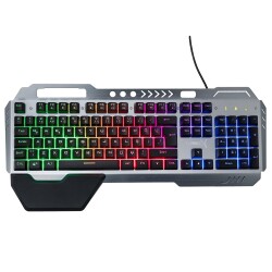 Turbox HeatCycle TR-GK104 USB Kablolu Gri/Siyah Gaming Standart Q Işıklı Metal Kasa Bilek Padli Klavye - 2