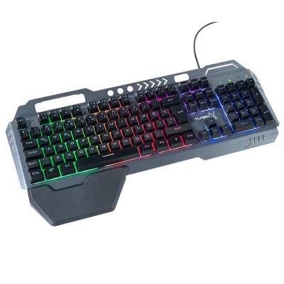 Turbox HeatCycle TR-GK104 USB Kablolu Gri/Siyah Gaming Standart Q Işıklı Metal Kasa Bilek Padli Klavye - 3