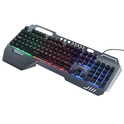 Turbox HeatCycle TR-GK104 USB Kablolu Gri/Siyah Gaming Standart Q Işıklı Metal Kasa Bilek Padli Klavye - 4