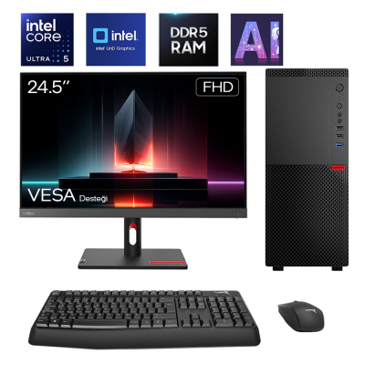 Turbox Intel Core Ultra 5 225 16GB DDR5 Ram 512GB NVMe Yapay Zekalı 24.5 inç FHD Ofis Hazır Sistem - 1