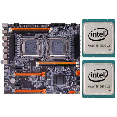 Turbox Intel® Xeon E5 2670 v2 Çift İşlemci X79 DDR3 1866 MHz LGA2011 Çift İşlemcili Anakart Bundle Oem Paket - 1