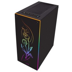 Turbox Lale 1x Fan Siyah USB 3.0 (Powersız) ATX Ön Panel RGB Led Ofis Kasası - 3