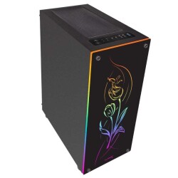 Turbox Lale 1x Fan Siyah USB 3.0 (Powersız) ATX Ön Panel RGB Led Ofis Kasası - 4