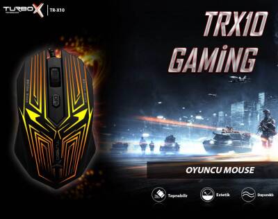 Turbox PlasmaCore TR-X10 2400Dpi Usb Kablolu Gaming Optik Mouse - 5