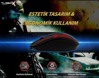 Turbox PlasmaCore TR-X10 2400Dpi Usb Kablolu Gaming Optik Mouse - 6