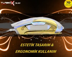 Turbox RareClass TR-X7 3200Dpi Usb Kablolu Beyaz Gaming Optik Mouse - 4