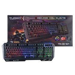 Turbox SniperNaga TR-GK101 USB Kablolu Gaming Standart Q Işıklı Metal Kasa Klavye - 1