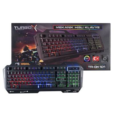 Turbox SniperNaga TR-GK101 USB Kablolu Gaming Standart Q Işıklı Metal Kasa Klavye - 1