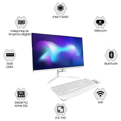 Turbox TAx1292 i7 1265U 16GB DDR4 Ram 256GB M.2 NVMe SSD 21.5 inç FHD Webcam WiFi All in One PC - 1