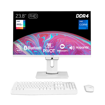 Turbox TAx1715 i7 1165G7 32GB DDR4 1TB NVMe 23.8 inç FHD Pivot WiFi BT Webcam Win11 Uyumlu AIO PC - 1