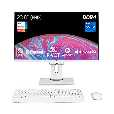 Turbox TAx1807 i7 1165G7 12GB Ram 256GB NVMe 23.8 inç FHD Pivot WiFi BT Webcam All in One PC - 1