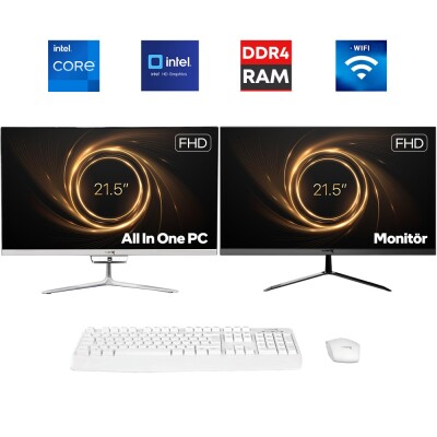 Turbox TAxPlus1 i5 9400 16GB DDR4 256GB SSD 1x 21.5 inç FHD Monitör 1x 21.5 inç FHD All in One PC - 1