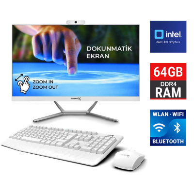 Turbox TAxPro1 i5 12450H 64GB DDR4 1TB SSD 23.8 inç FHD Dokunmatik BT Webcam WiFi All in One PC - 1