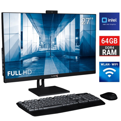 Turbox TAxPro27 i5 10400 64GB DDR4 Ram 1TB SSD 27 inç FHD Siyah Bluetooth Webcam WiFi All in One PC - 1