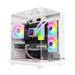 Turbox Teras Akvaryum Cam Tasarım Beyaz 4XARGB Fan 500W PSU USB 3.0 ATX Oyuncu Bilgisayar Kasası - 1