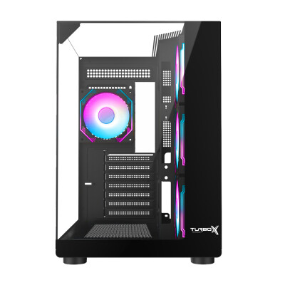 Turbox Teras Akvaryum Cam Tasarım 4X ARGB Fan 500W PSU USB 3.0 ATX Oyuncu Bilgisayar Kasası - 3