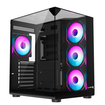 Turbox Teras Akvaryum Cam Tasarım 4X ARGB Fan 500W PSU USB 3.0 ATX Oyuncu Bilgisayar Kasası - 2