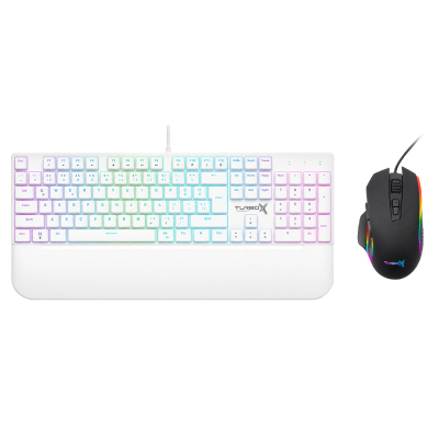 Turbox TR-MK10PD Mekanik Puding B.Switch Rainbow Beyaz Klavye Turbox TR-M12 2400Dp Mouse Bundle Set - 1