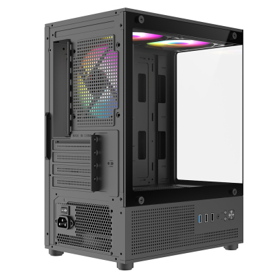 Turbox Trace Akvaryum Cam Tasarım Siyah 3XARGB Fan 300W PSU USB 3.0 ATX Oyuncu Bilgisayar Kasası - 4
