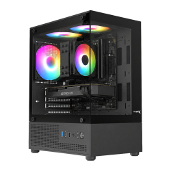 Turbox Trace Akvaryum Cam Tasarım Siyah 3XARGB Fan 300W PSU USB 3.0 ATX Oyuncu Bilgisayar Kasası - Turbox
