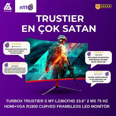 Turbox Trustier S Mt-L236CFHD 75Hz 2ms Vga Hdmi 1920x1080 23.6 inç R1800 Curved Frameless Monitör - 2