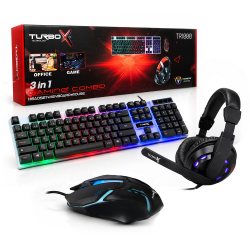 Turbox TRX-108 Bundle Kablolu Klavye Mouse RGB Kulaklık - Dragos