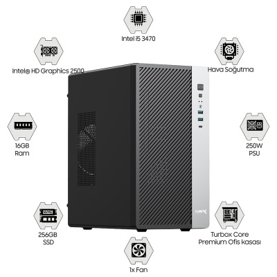 Turbox Tx1717 i5 3.Gen 16GB Ram 256GB SSD Oem Paket - 1