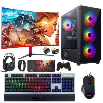 Turbox Tx2310 i7 2600 16GB Ram 256GB SSD 1TB HDD 4GB GTX750Ti 27 inç Curved Oyun Hazır Sistem - 1